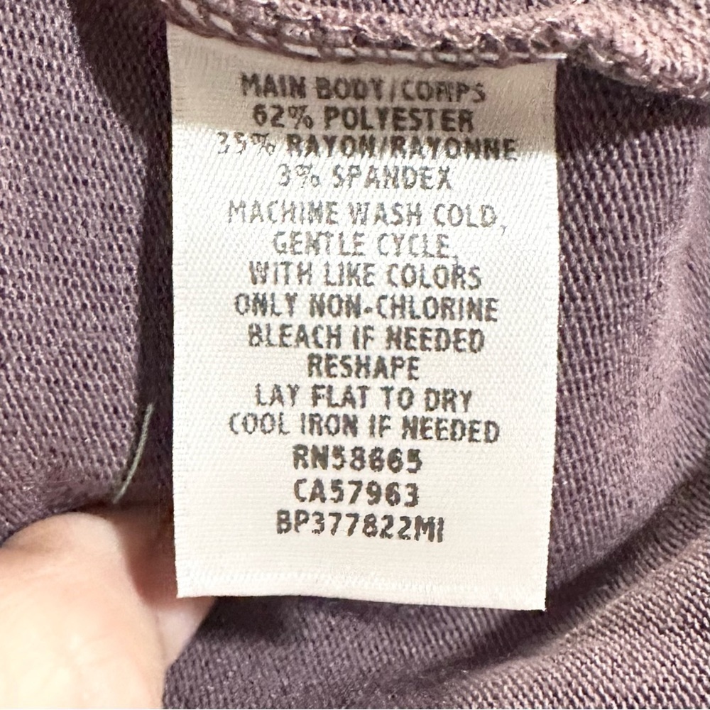 BP Long Sleeve Cozy Brushed Purple V-Neck Top - XS  NWOT - Picture 7 of 7